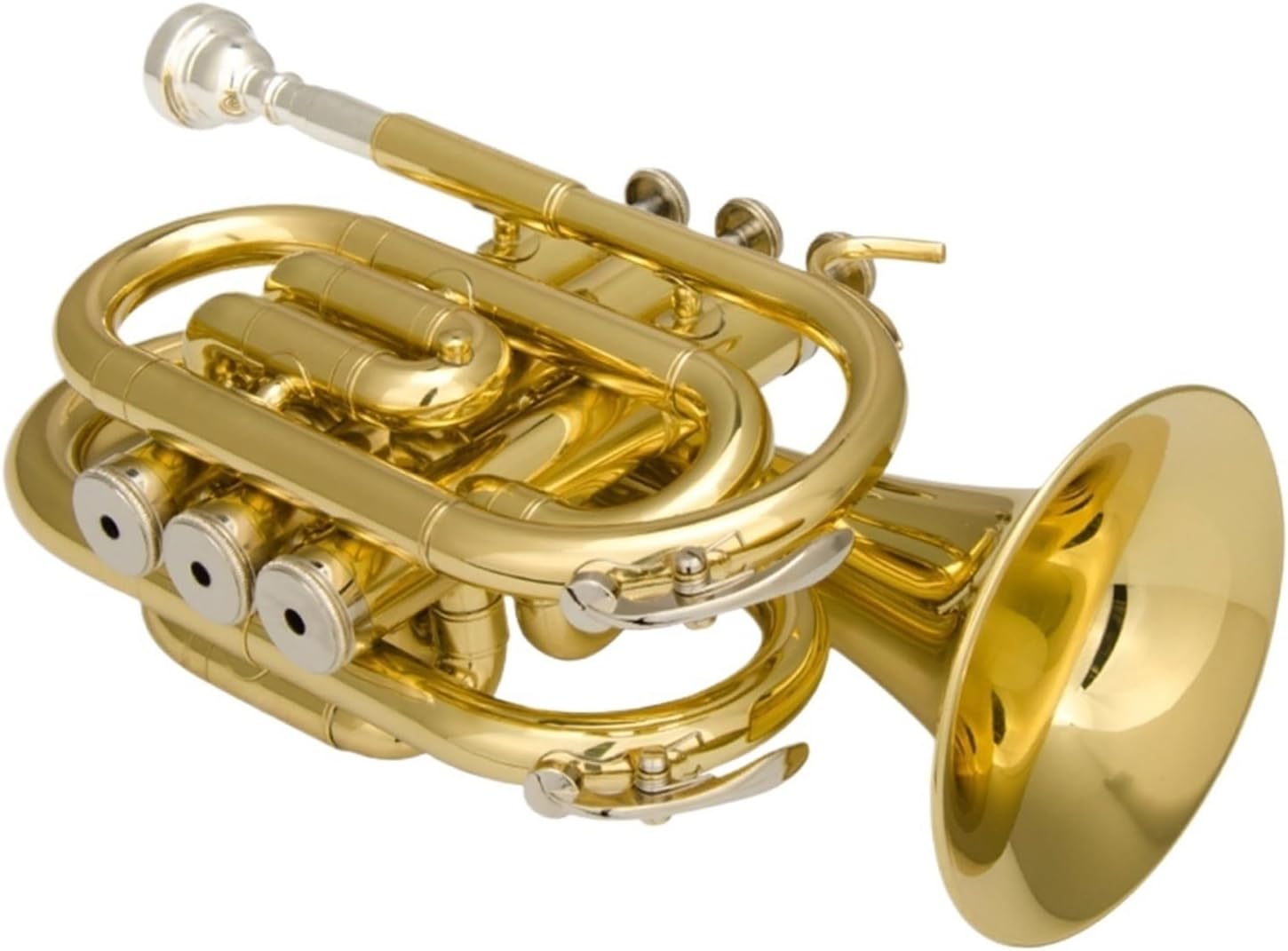 Portable trumpet B flat mini cornet brass instrument
