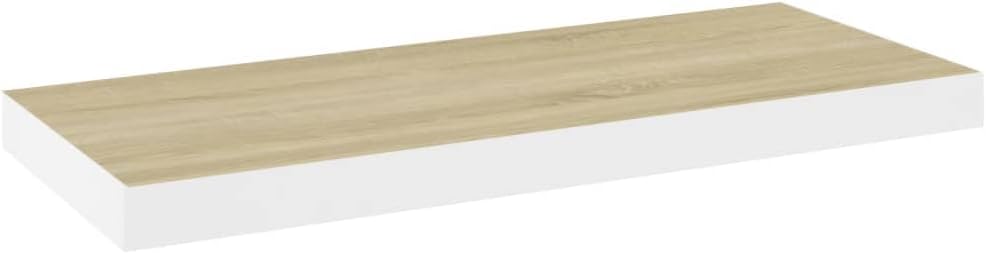 Modern Floating Shelves,Wall Storage Shelves,Wall Mounted Shelf Organizer Unit Display Shelf,Invisible Mounting System,Awards,Book,Collectibles,Ornaments,4 pcs Oak and White 23.6