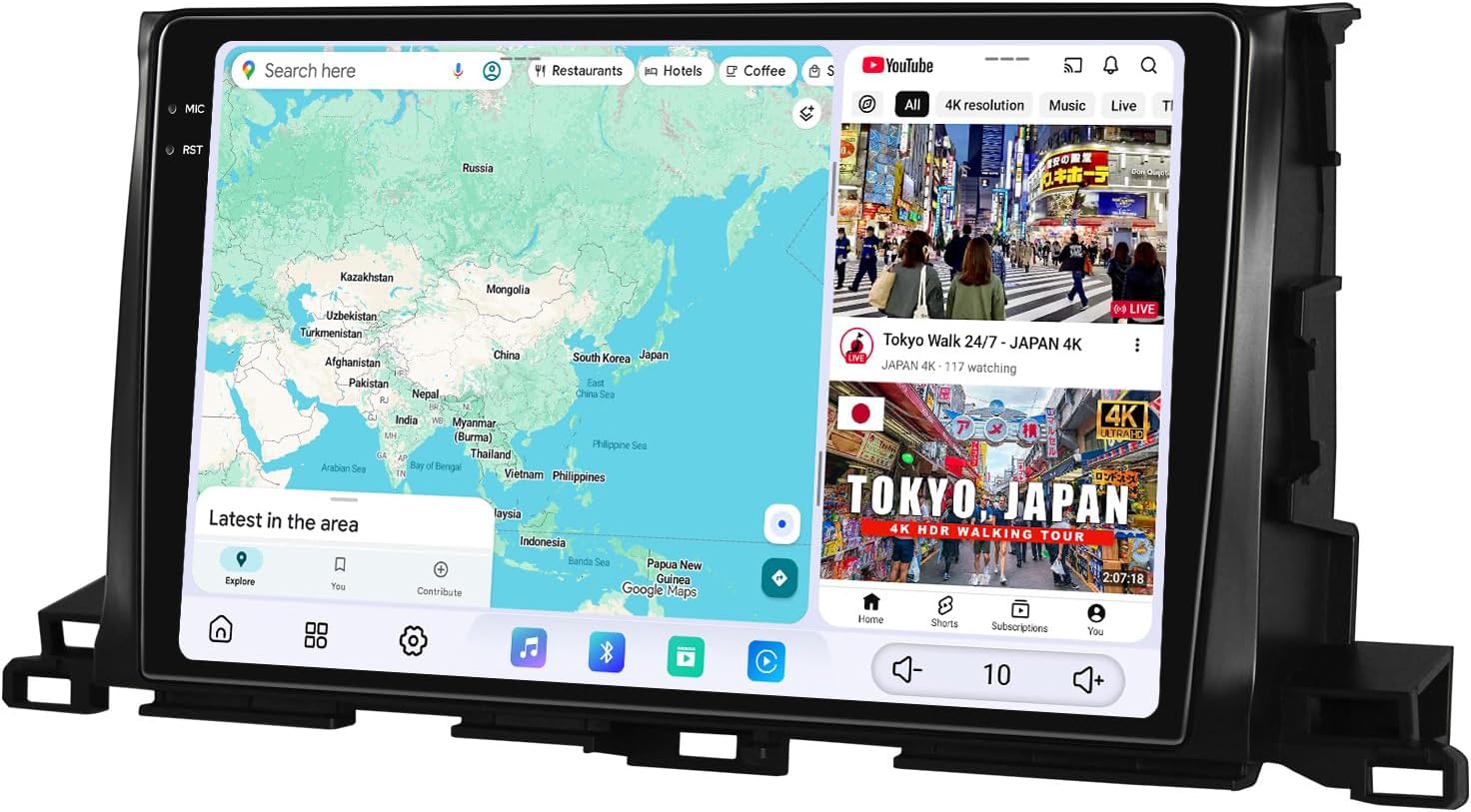 JOYING Car Radio for Toyota Highlander 2014-2019, Android 13 Car Stereo, 10.4 Inch 2K QLED Touch Screen 12GB+256GB with CarPlay & Android Auto, Mirror Link, SWC, AM/FM, GPS, Bluetooth(JY-TT155N12)