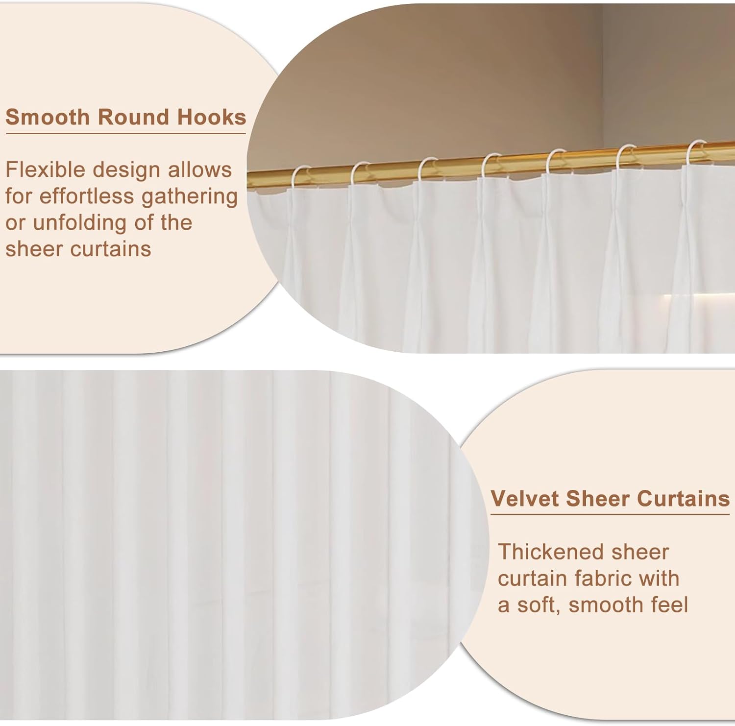 L-Shaped Room Divider Curtain, 90x47in Corner Sheer Voile Privacy Screen for Beauty Salon, Studio Apartment, Bedroom Partition, Decorative Wall Mount Privacy Curtains with Metal Rods (White)