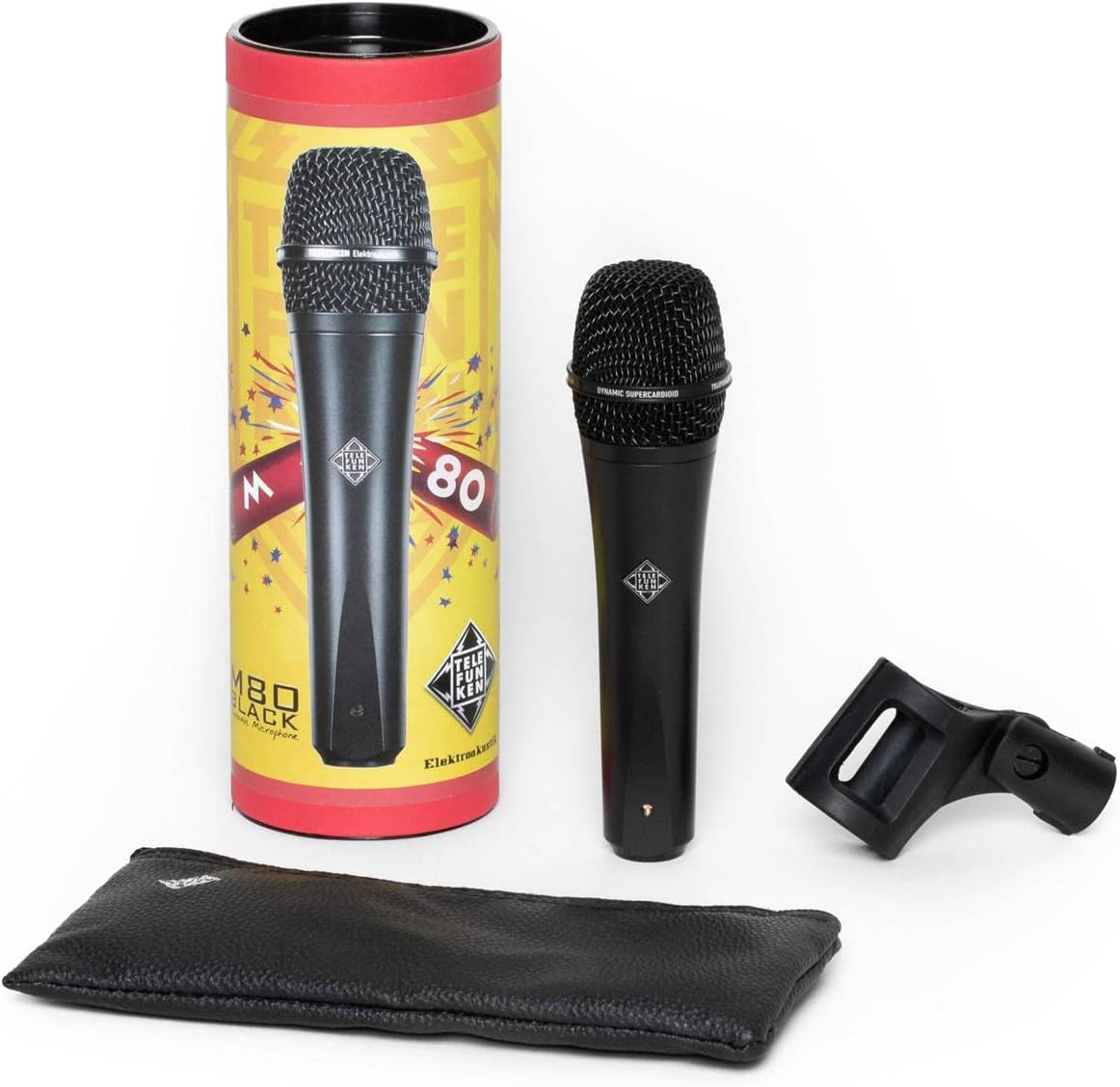 TELEFUNKEN M80 Supercardioid Dynamic Handheld Vocal Microphone - Black (Renewed)