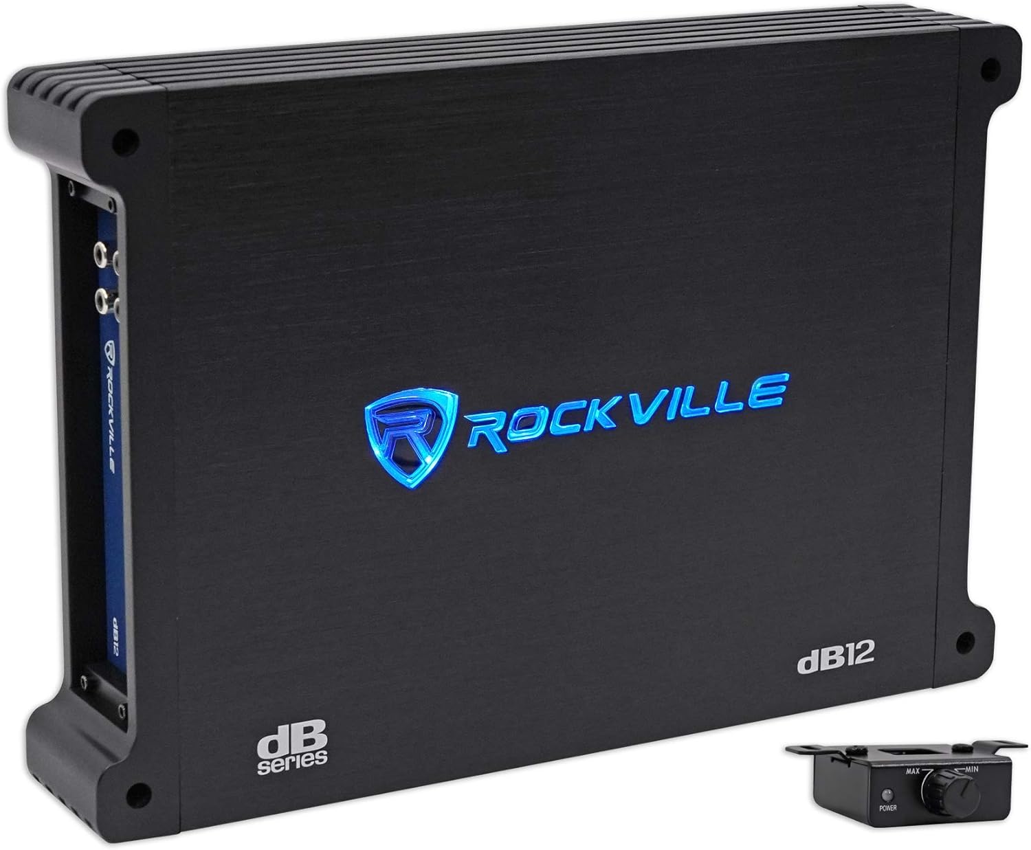 Rockville dB12 2000W Mono 2-Ohm Car Amplifier, High-Speed MOSFET, Adjustable 12dB Crossover, LED, Remote Sub Control, Perfect for Car Audio and Subs