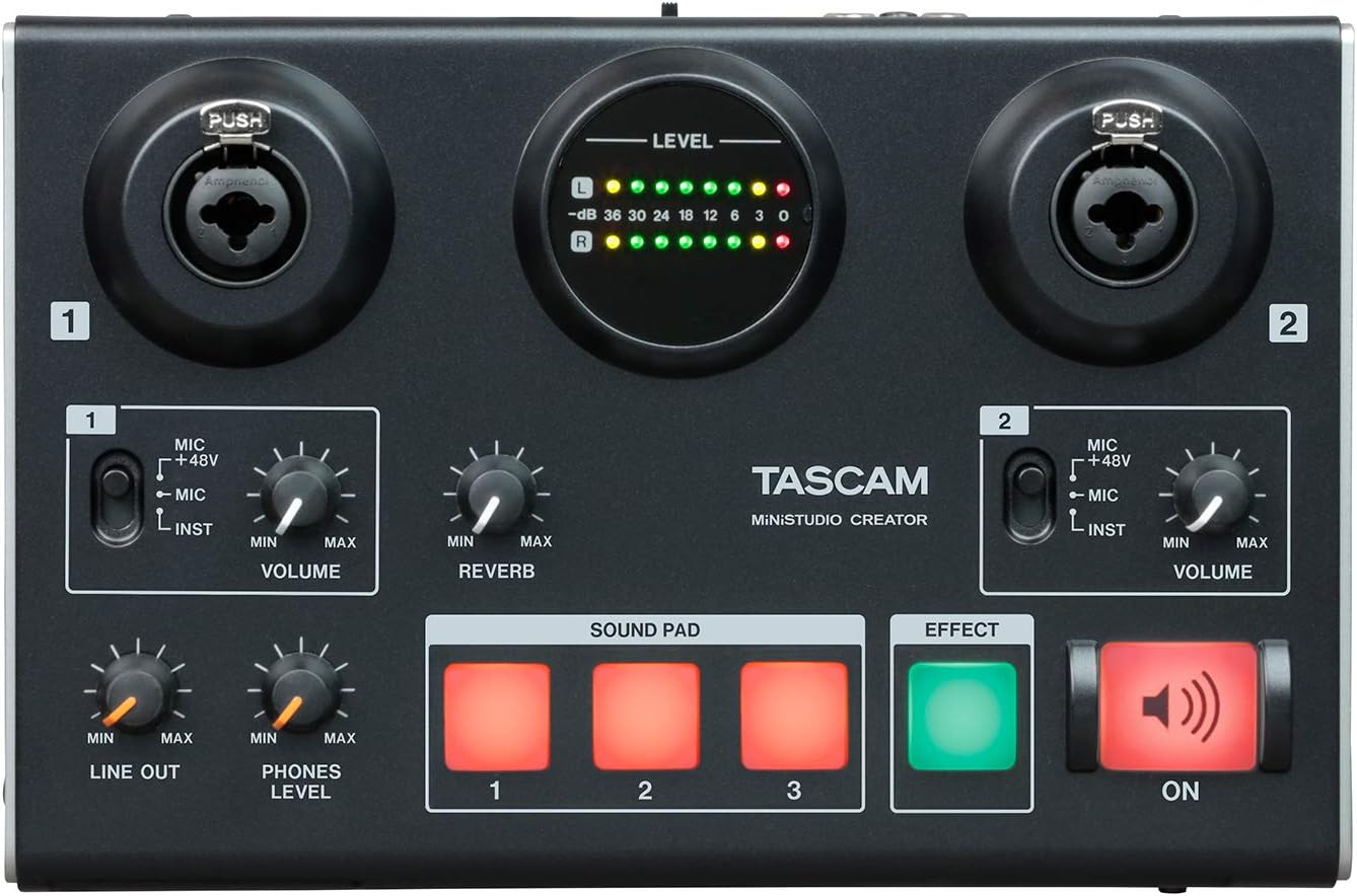 Tascam US-42B MiNiSTUDIO Creator USB Audio Interface (US42B), for Podcasting, Control Software, EZ Mode
