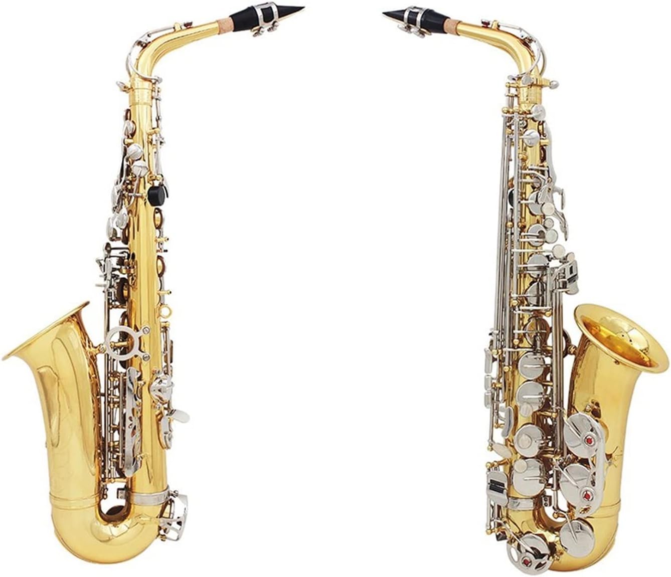 EB Alto Saxophone Brass Silver Plated Professional Woodwind Instrument E Flat Sax with Accessories (Color : 13)