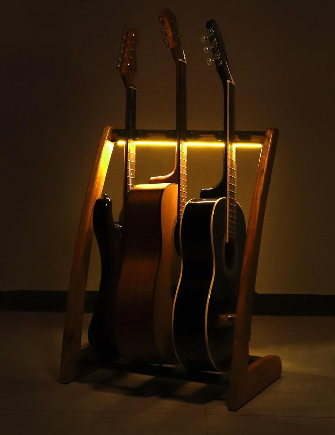 Mr.Power Universal Multi Purpose Guitar Stand Rack with Light, Adjustable Guitar Holder with Soft-Padded Protect for Eectric Guitar Bass, Acoustic Folk Classical Guitar, Banjo, Mandolin, Guitar Case (3 Holder)