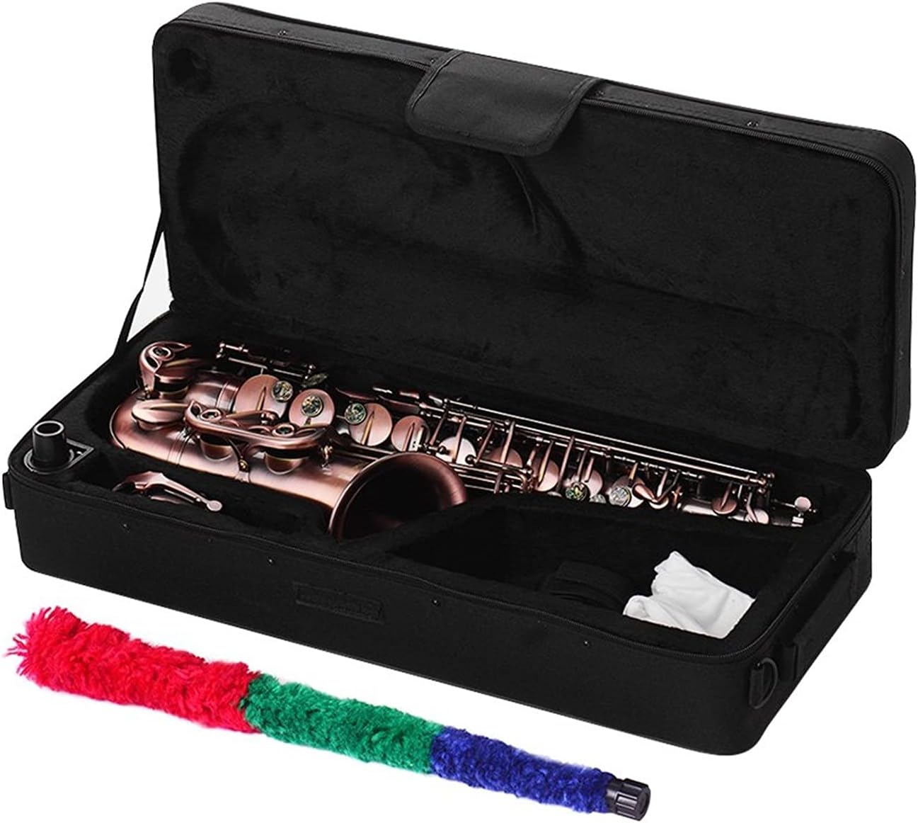 High Grade Red Bronze Bent EB Alto Saxophone E-Flat Sax Carved Pattern Woodwind Instrument Saxophone Student Saxophone
