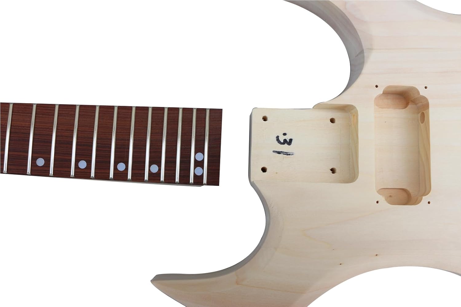 WUQIMUSC DIY electric guitar kits Basswood Guitar Body Mahogany Neck 24 fret 25.5 inch build on your own