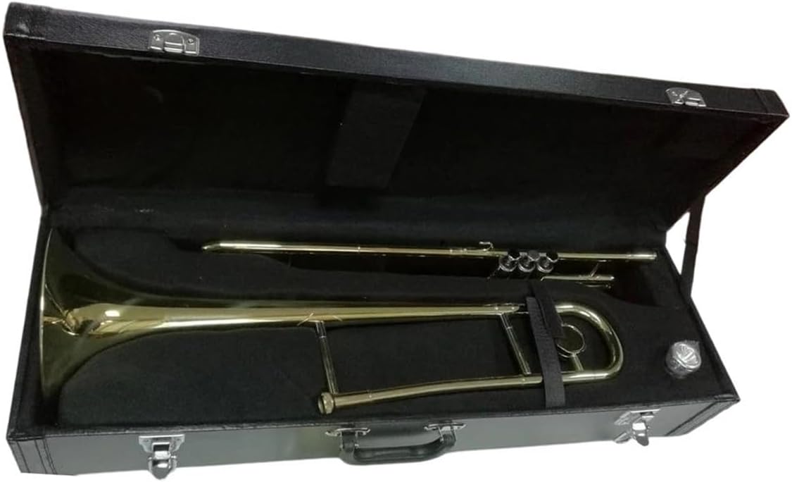 Adult Trombone Instrument Gold Lacquer C Key Piston Valve Trombone Beginner Instrument