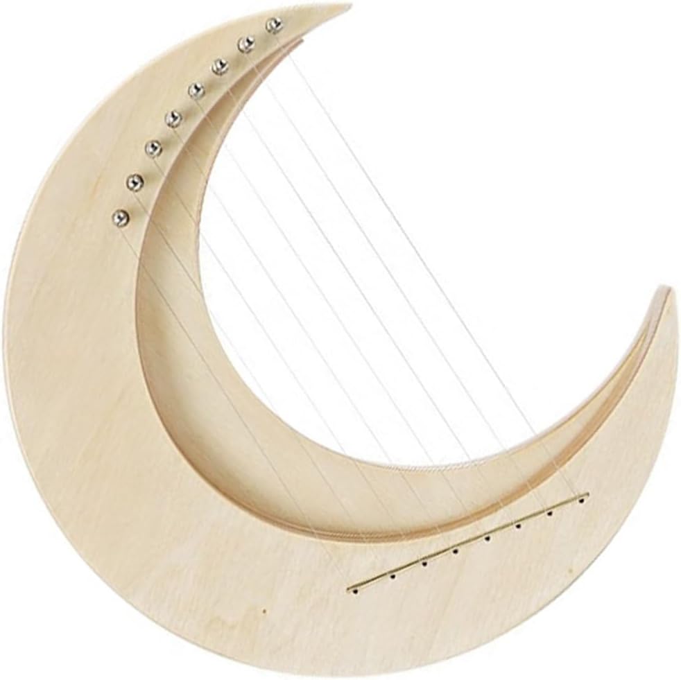Lyre Harp Set 8-tone Veneer Harp Easy To Learn Musical Instrument 8-tone Original Wood Color With Wooden Stand