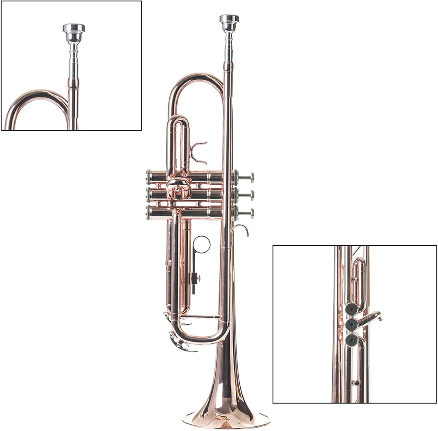 Rose Gold Trumpet Instrument Playing-Level Adult Wind Band B-Tune Phosphor-Bronze Beginner Test Grade Brass Instrument Professional Trumpet