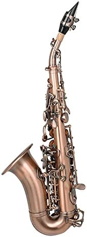 Red Antique Saxophone Bb Key Woodwind Instrument Brass Material with Carrying Case Sax Stand Gloves Cleaning Cloth Brush Sax Strap Mouthpiece Brush