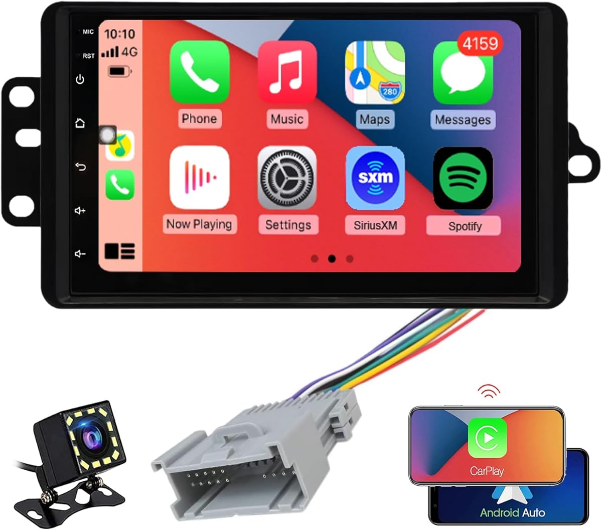 QLED Radio for Chevy Chevrolet Silverado SSR Tahoe 2003-2006,GMC Siera Yukon 2003-2006,Hummer H2 2003-2007,CarPlay Android Auto Ready,Steering Wheel Control,Free Back Camera