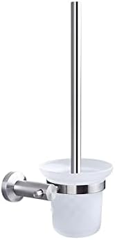 Bathroom Toilet Brush Holders Stainless Steel Wall-Mounted Single Brush Glass Cup Holders Bathroom Hardware Accessories