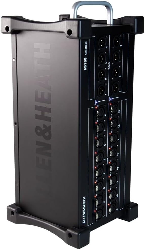 Allen & Heath AH-AB-168 48kHz Portable AudioRack - 16in / 8out 48kHz Expander Bundle w/ 8-Pack Pig Hog PHM10 8mm XLR Microphone Cable and Liquid Audio Polishing Cloth