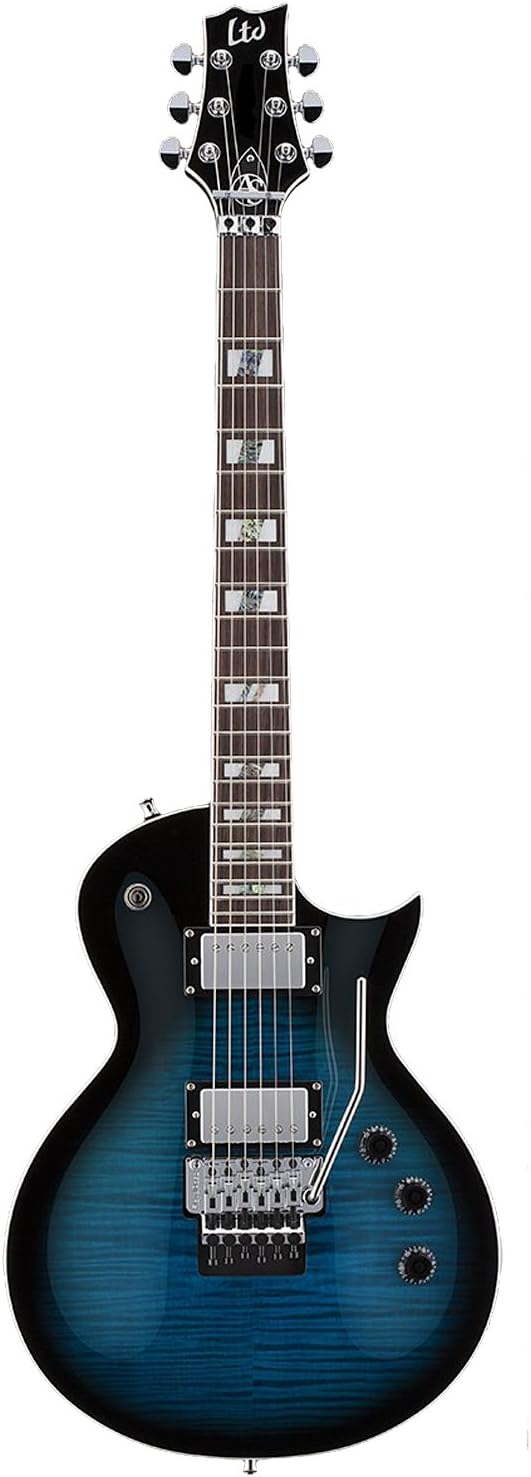 ESP Guitars 4 String Solid-Body Electric Guitar, Right Handed (LAS1FRFMBLKAQSB)