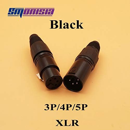 Davitu Electrical Equipments Supplies - Smonisia 100Pcs/lot 3p/4p/5p XLR Connector Male/Female Microphone Panel Mount Socket 3/4/5 Core XLR Converter Adapter Black - (Connector Type: Male, Pins: 4P)