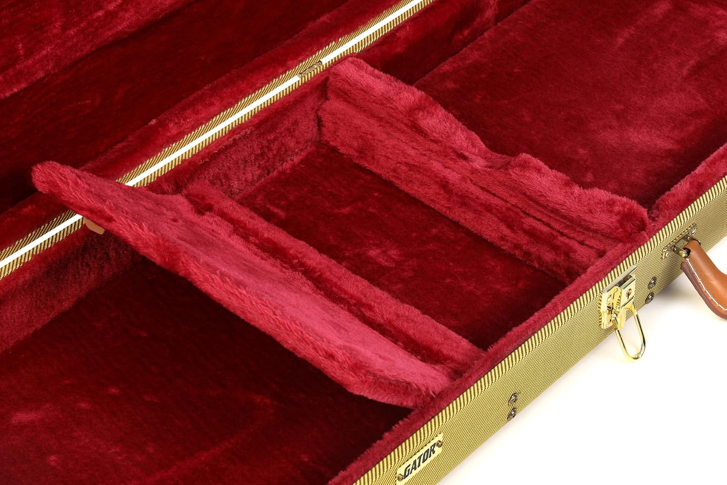 Gator Cases Deluxe Wood Case for Standard Electric Guitars, Fits Fender Stratocaster/Telecaster, Tweed (GW-ELECTRIC-TW)