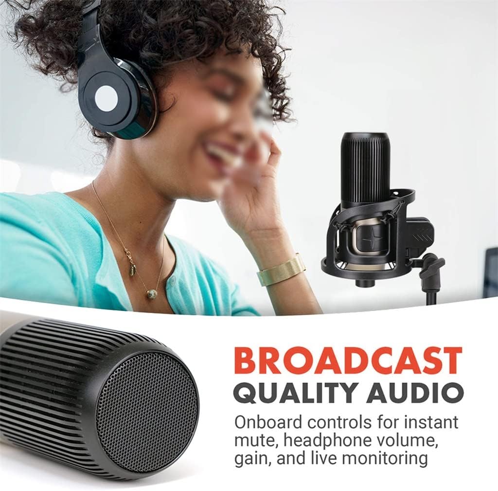 Metal Condenser Microphone Game Recording USB Microphone Computer Laptop Studio Vocal Singing Microphone with Stand