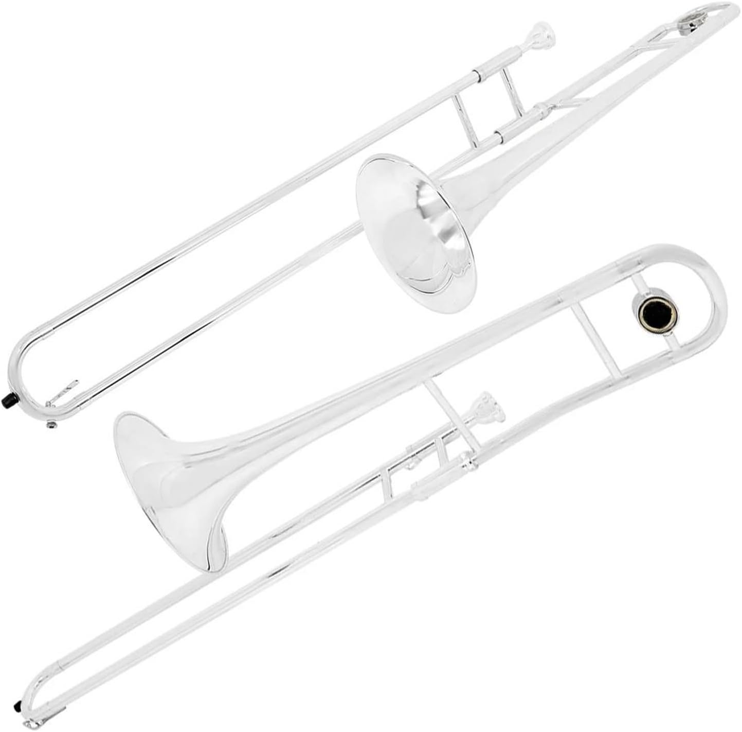Adult Trombone Instrument Bb Alto Slide Trombone For Beginners Brass Plated Instrument With Gloves Set(Silver set)