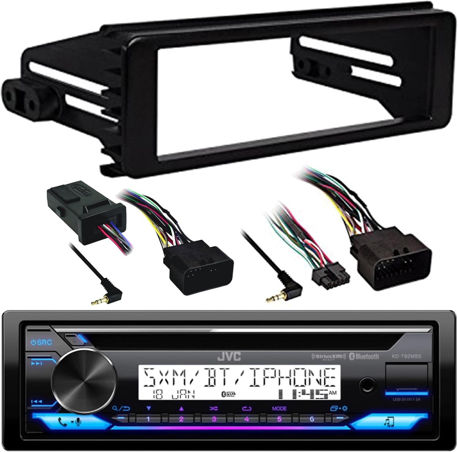 98-2013 Marine Harley Touring Stereo Radio Install Adapter Dash Kit Flht Flhx Flhtc JVC