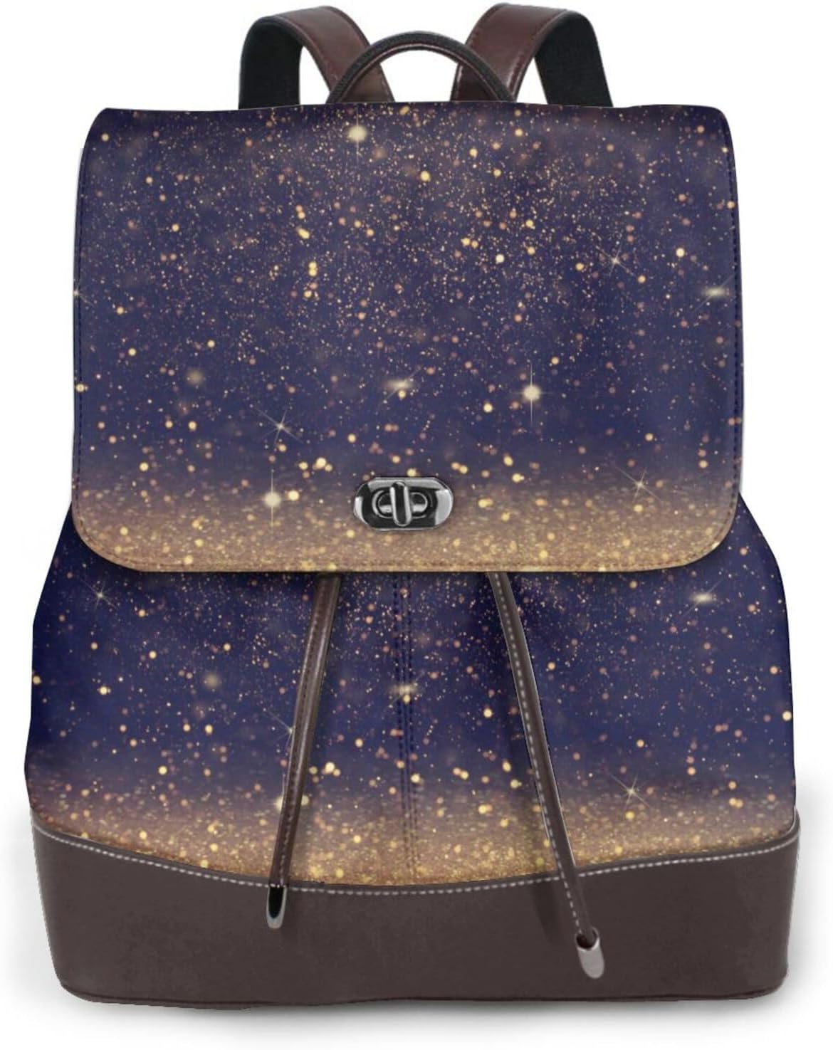 Gold Black Glitter for Womens Backpack Purse Microfiber PU Anti-theft Large Fashion Designer Travel Bag Ladies Shoulder Bags