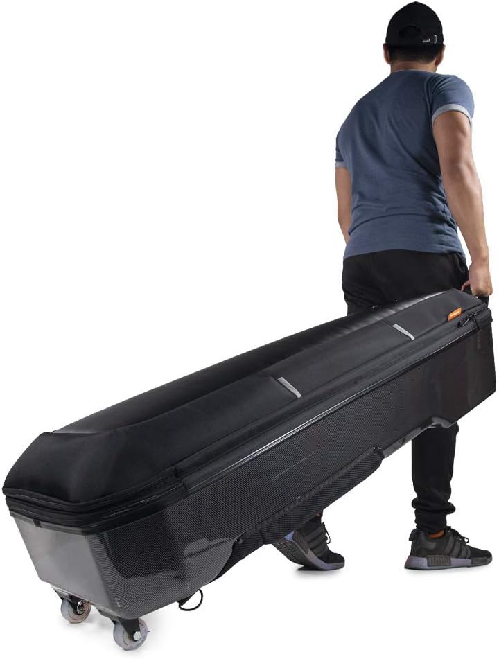 Gruv Gear Kapsule Duo Travel Case for 2 Electric Bass – Removable Wheels, Rugged ABS/PC Shell, Large Gear Pocket & Padded Shoulder Straps – Gig Bag with Global Recovery Tag – Black