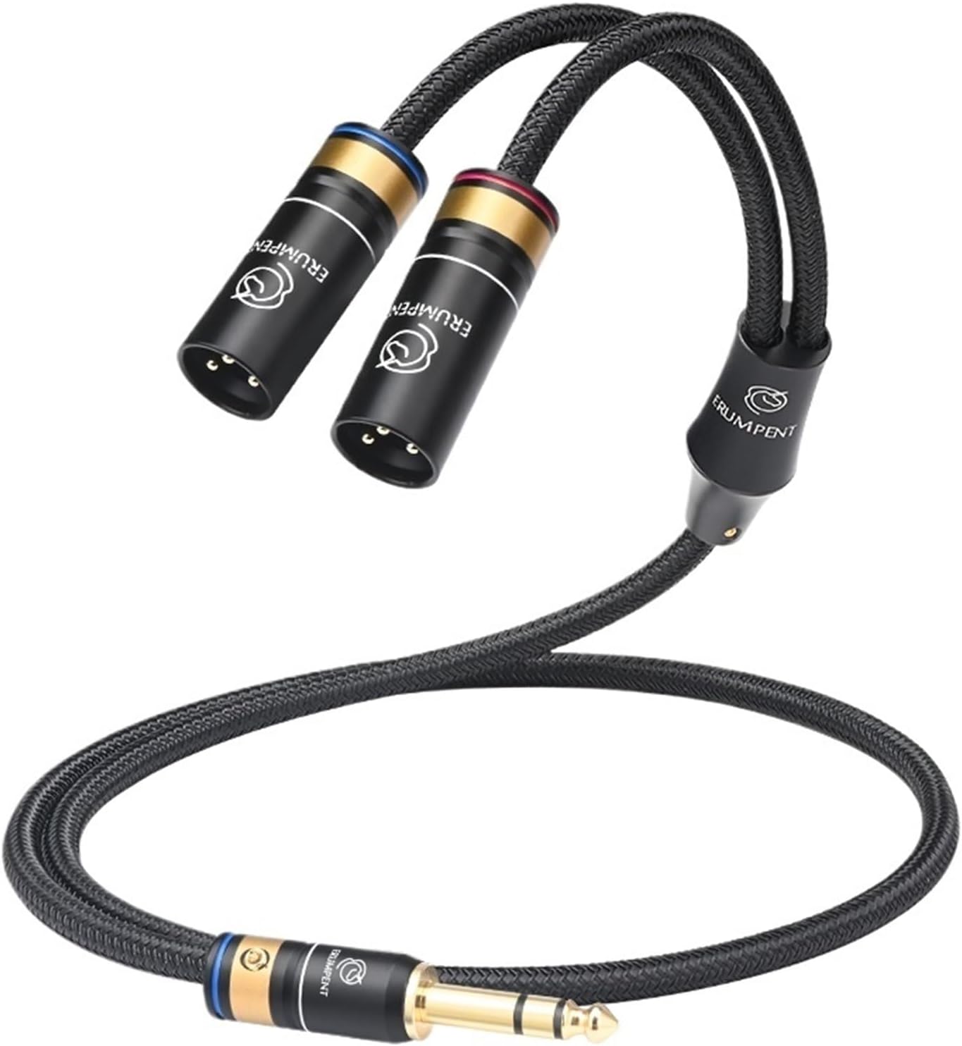 Hi-end 6N OCC HiFi 6.5mm to 2XLR Audio Cable Gold Plated 6.5TRS Jack to 2XLR Male/Female Cable for Mixer Amplifier(1m)