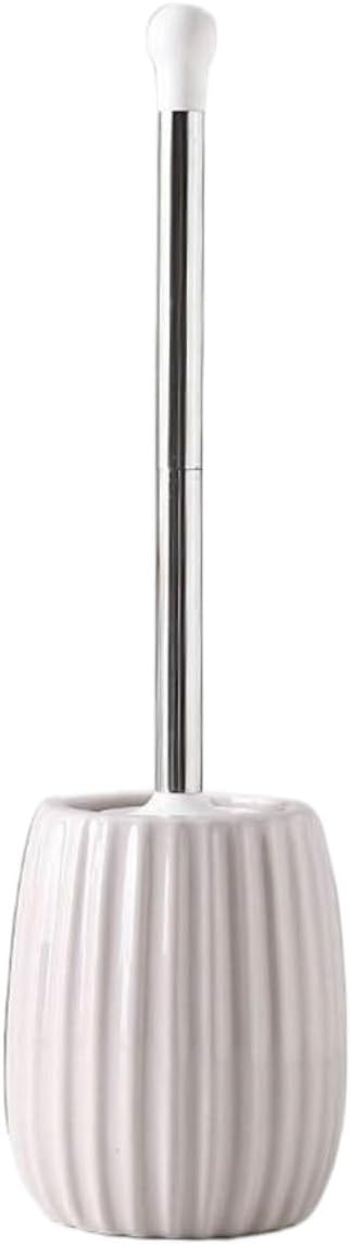 Toilet Brush Toilet Brush Toilet Brush and Holder Set, Creative Ceramic Toilet Brush, Deep-Cleaning Toilet Bowl Brush for Bathroom Toilet Brush and Holder (Color : White) (Pink)