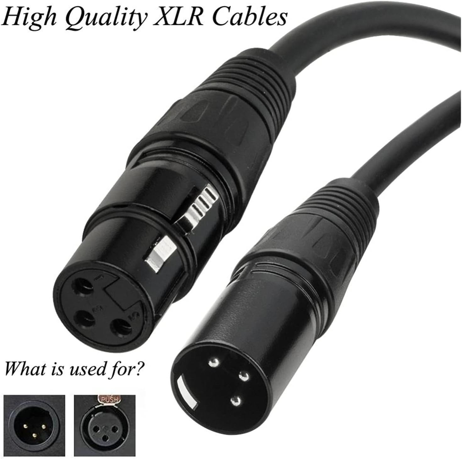 XLR Cable Male to Female M/F Shielded OFC Audio Cable for Microphone Mixer Stage Light Amplifier 1m 1.8m 3m 5m 10m(Model 1,10m)
