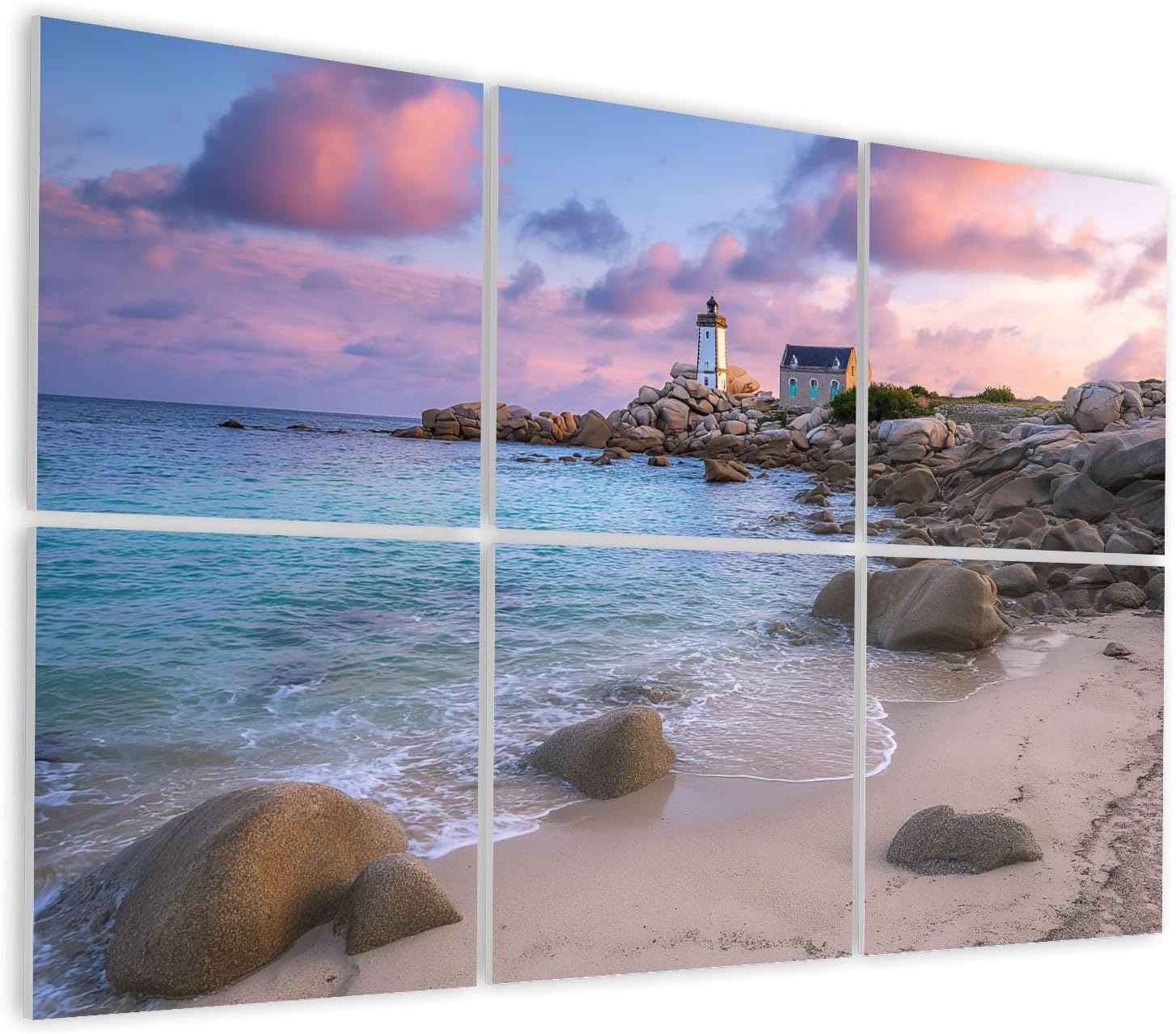 6 Pack Art Acoustic Panels Self Adhesive Pontusval lighthouse located rocky point northern Finistere Brittany Decorative Soundproof Wall Panels Sound Absorbing Panel 48