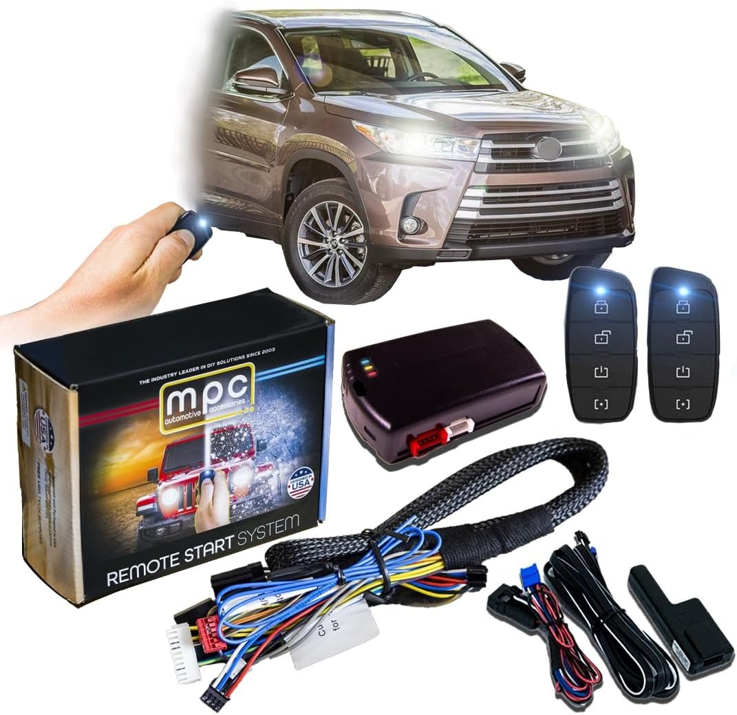 MPC Remote Start Kit Compatible with Toyota Highlander 2014-2019 || Plug and Play || 2-Way Long Range Remotes || Push to Start Only || USA Tech Support