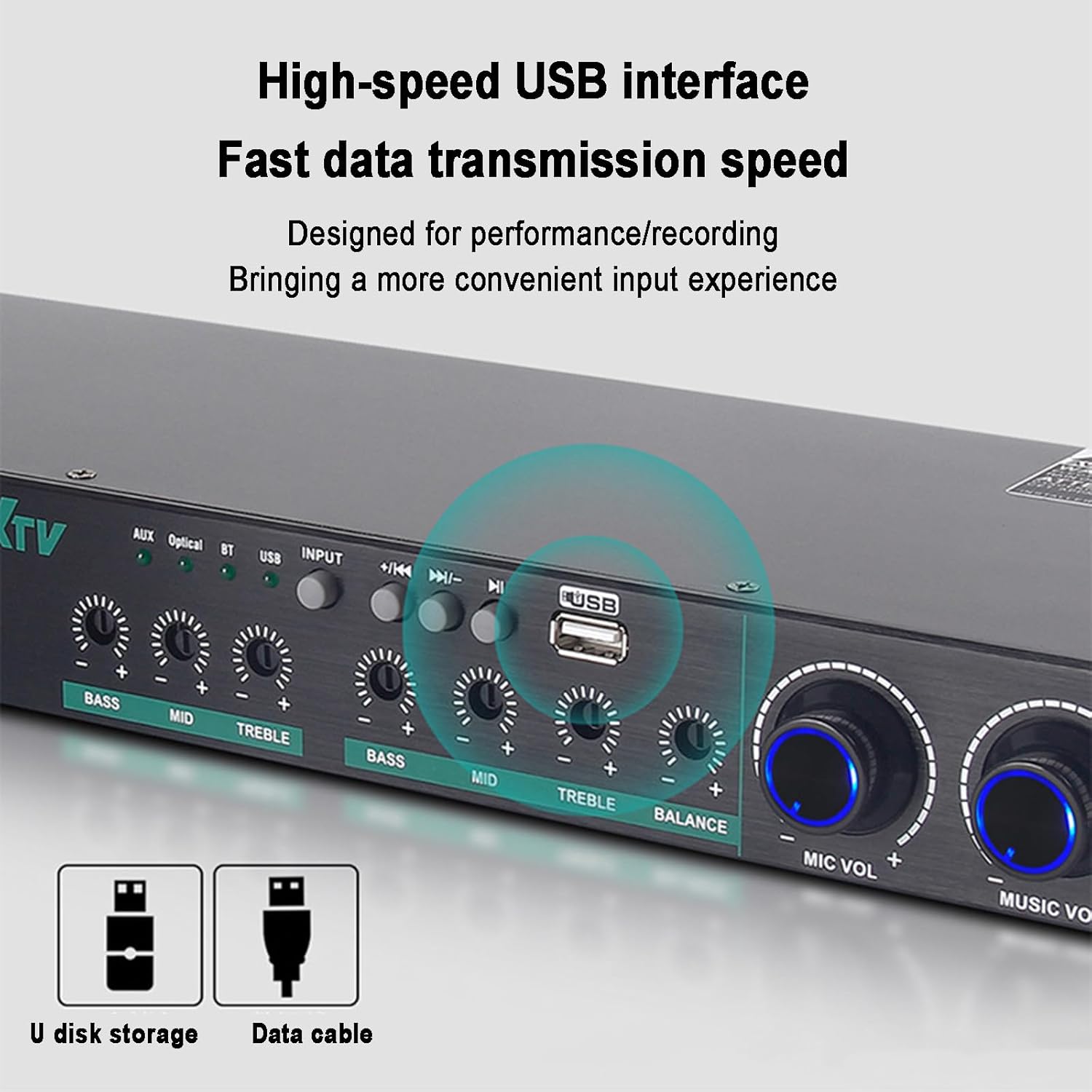 Audio Equalizer, Stereo Graphic Equalizer, Analog Reverberation Effect Combination, Digital Audio Optical Fiber Interface, Applicable to Various Audio, for Stage Amplifier