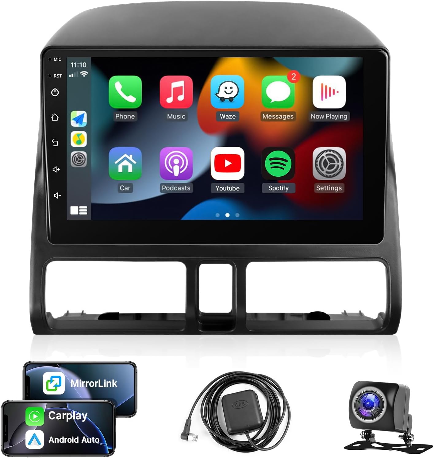 Leadfan Car Stereo for Honda CRV 2002 2003 2004 2005 2006 Radio with Wireless CarPlay Android Auto, 9 inch Touchscreen Bluetooth GPS Navigation Mirror Link WiFi FM Backup Camera+SWC, 2+32G