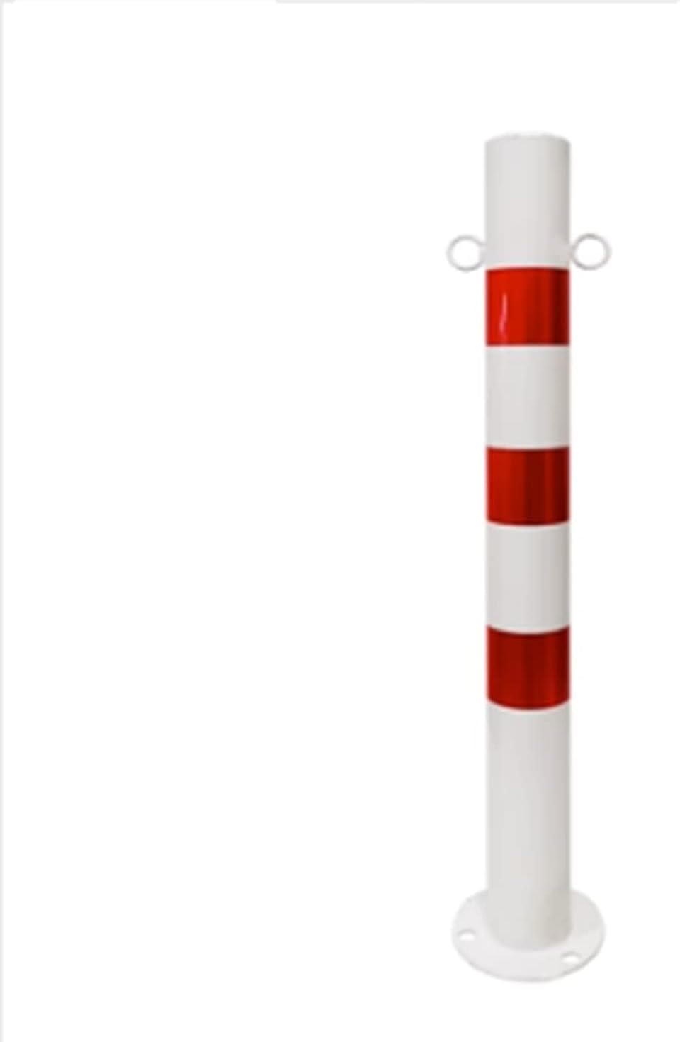 Steel Parking Safety Barriers, Fixed Type Parking Bollards for Driveway, Non-Removable Car Park Barrier, High Visibility Black and Yellow Security Bollards (Size : 750x76mm(Red and White))