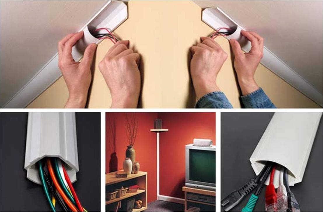 Electriduct Large Corner Duct Cable Raceway (1250 Series) - 5 Feet - Beige - 10 Sticks