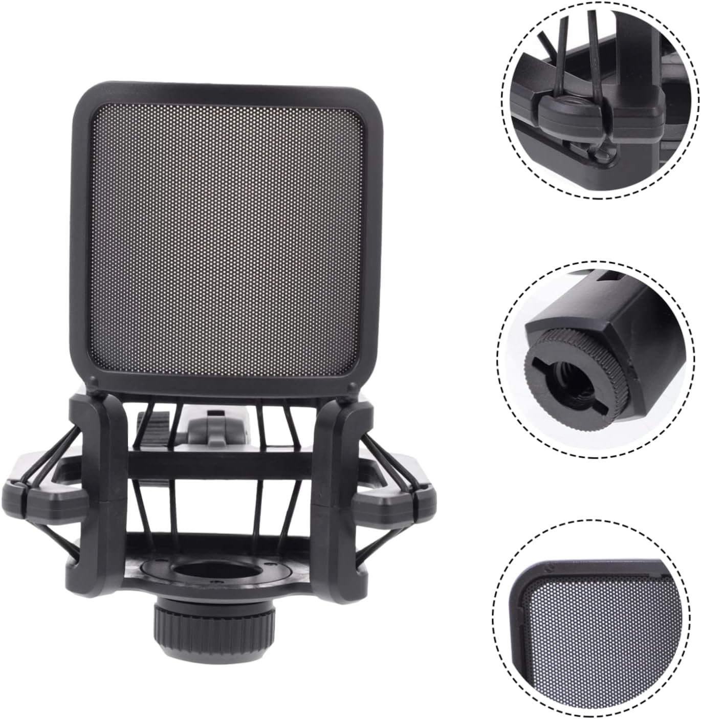 1pc Studio for Gaming Screen Mic Stable Support Condenser Quakeproof Laptop Streaming Portable Stand Desk Clip Desktop Abs Black with Base Rack Broadcast Universal Adjustable Stands