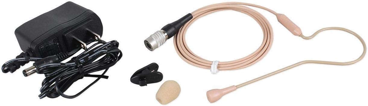 Audio Technica ATW-1101/H92-Th System 10 Wireless Beige Headset Mic System Bundle with Mackie MP-120 Single Dynamic Driver Professional in-Ear Monitors with Carry Case