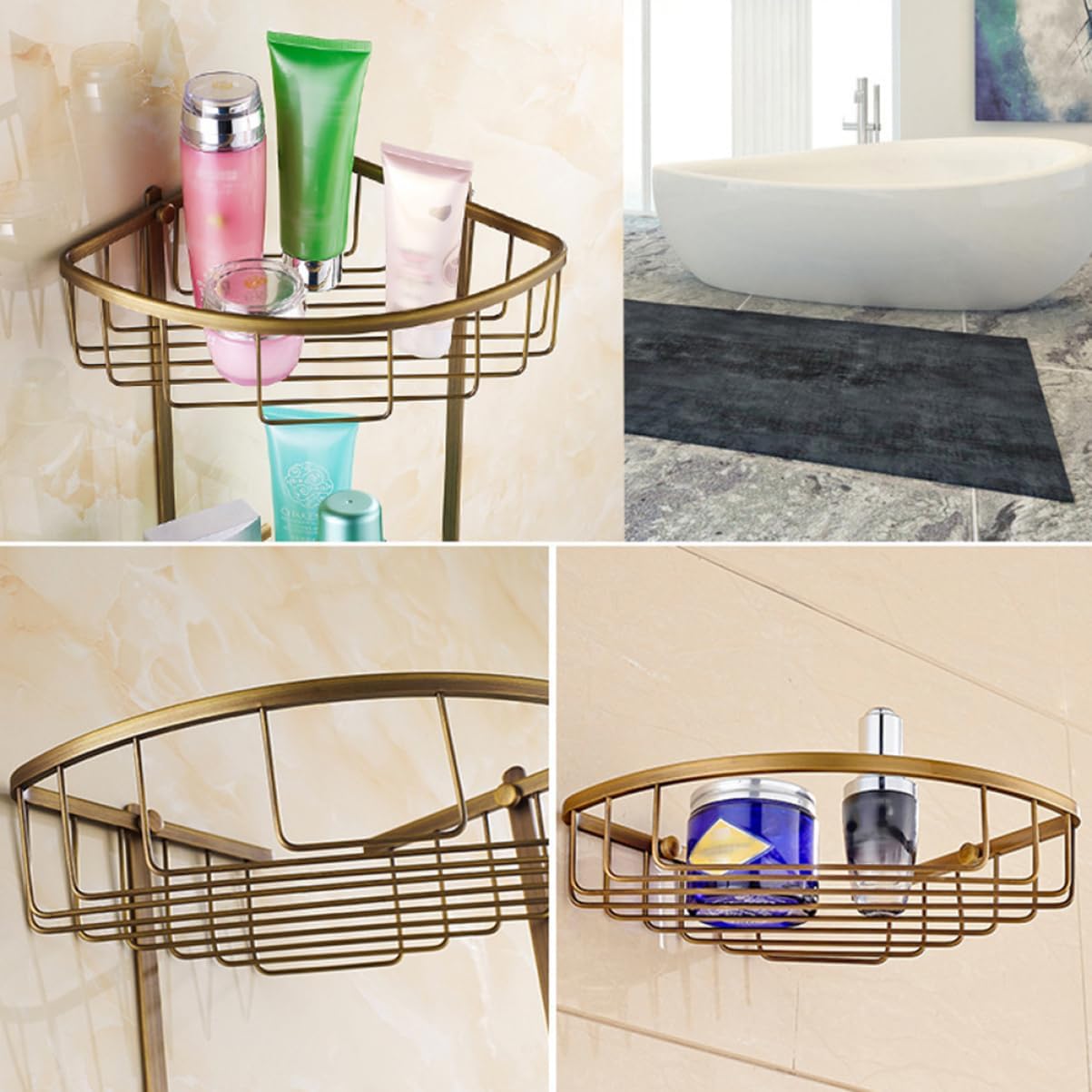 Cabilock wall mounted shelves for storage bathroom storage rack shower shower basket wall mount wall mount corner shelf European style