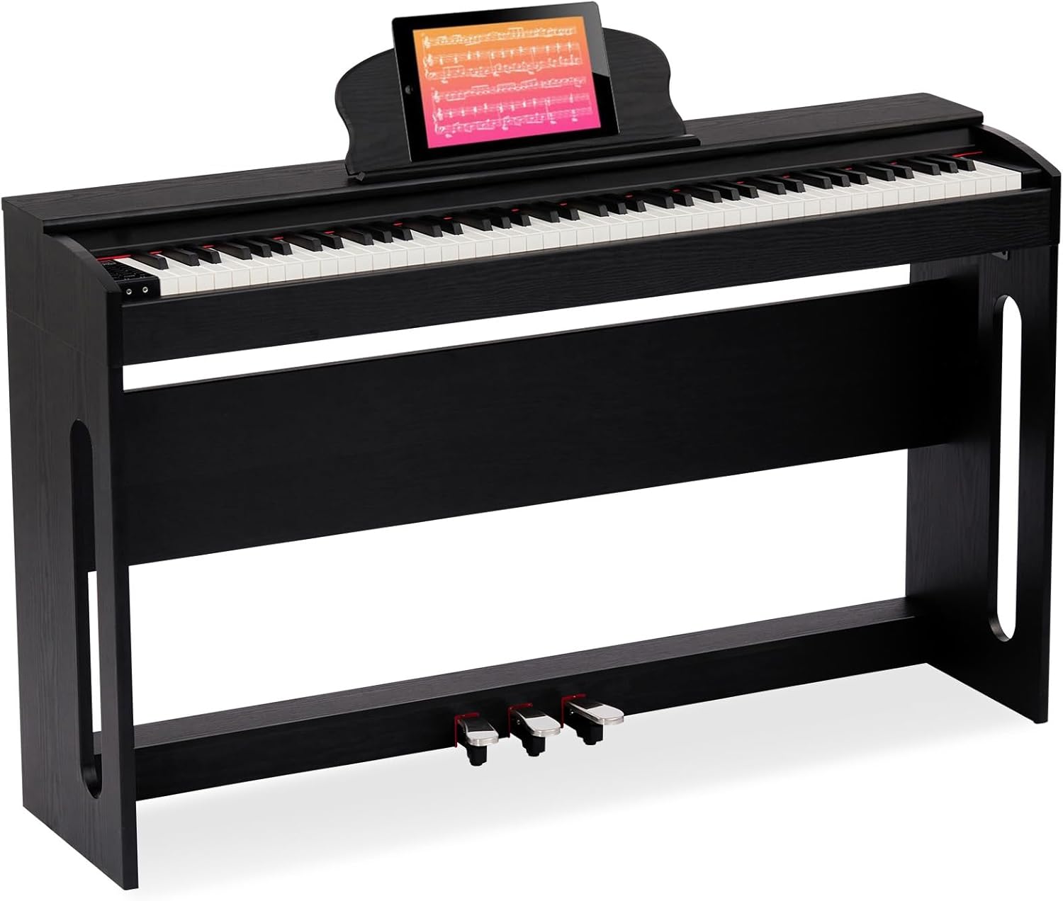 AODSK 88-Key Weighted keyboard piano,Hammer Action Digital Piano with Speakers,Furniture Stand and Triple Pedals,piano keyboard 88 keys Beginner's Course- Support Headphones,Piano Lessons,B-83S