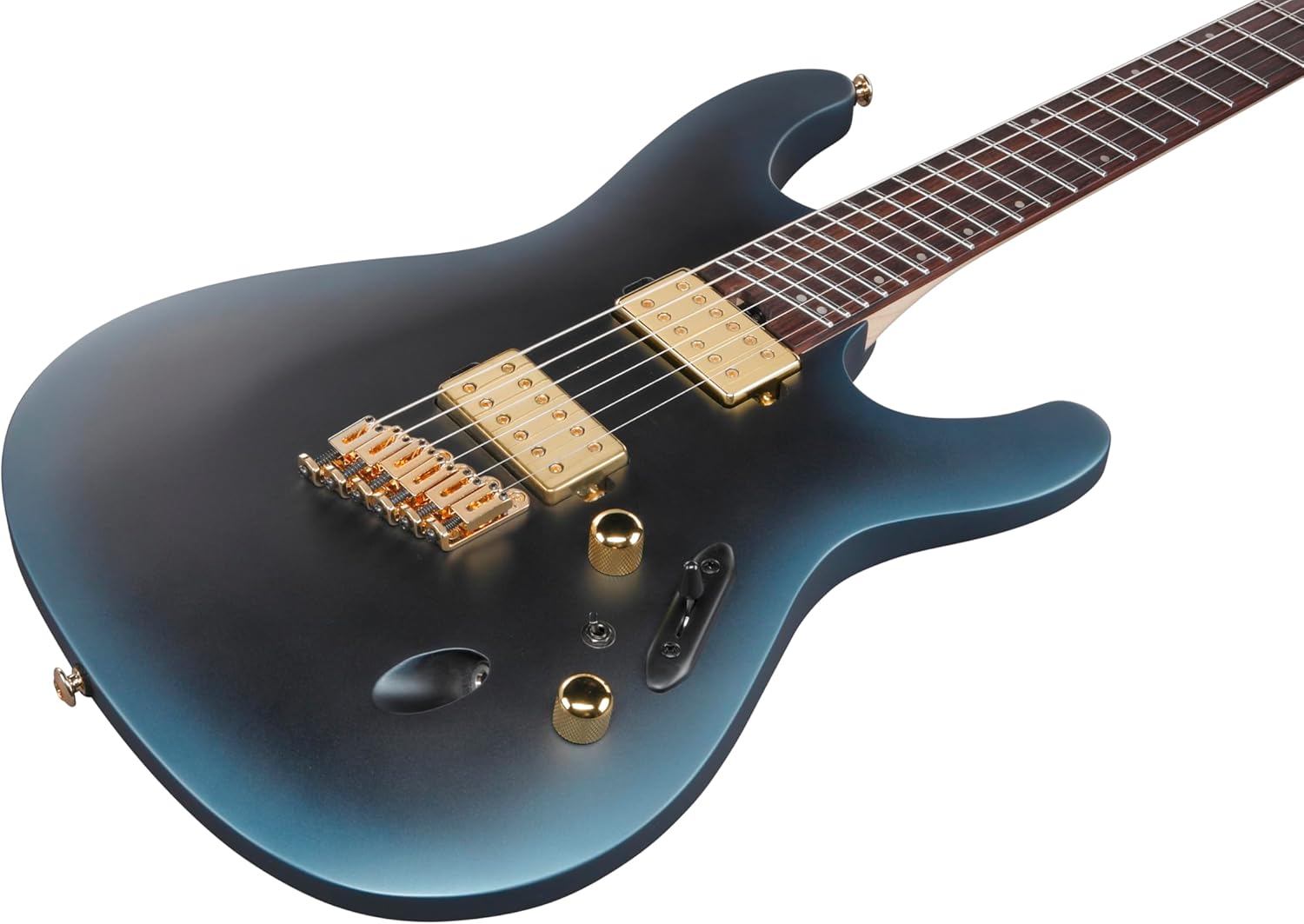 Ibanez SML721 Axe Design Lab Multi-Scale 6-String Right-Handed Electric Guitar with Nyatoh Body and Rosewood Fingerboard (Midnight Arctic Ocean Matte)