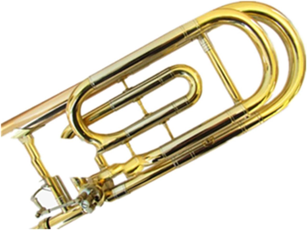 FLFL Student Trombone B-Flat Bass Tone Sandhi Trombone Lacquered Gold B-Flat Phosphor Bronze Horn Musical Instrument