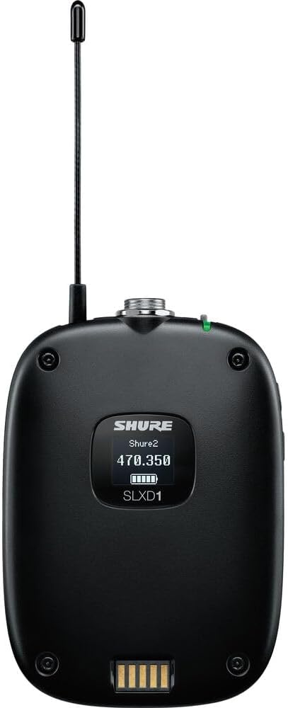 Shure SLXD14 Digital Wireless System for Guitar and Bass - Includes SLXD1 Bodypack Transmitter with WA305 Instrument Cable & SLXD4 Single Channel Rack Mount Receiver | G58 Band (SLXD14-G58)