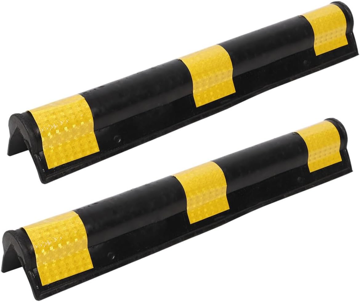 GLEAVI 2pcs Rubber Garage Wall Protectors Reflective Strip Corner Bumpers for Cars and Walls