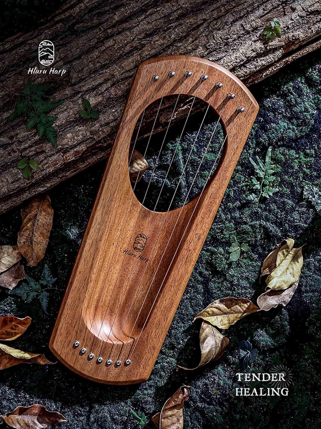 Lyre Harp - Earthlight Series, 7/19 Metal Strings Cherry Wood Lyakin Stringed Instruments, Gift for Music Lovers Students Beginners (Color : 7 Strings)