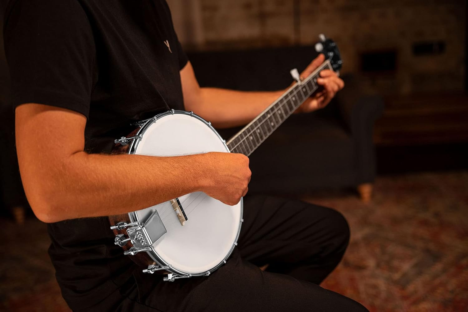 Ortega Guitars Americana Series 5-String Open Back Banjo, Right, Whiskey Burst (OBJ150OP-WB)