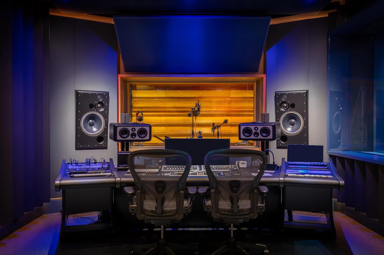 20x10ft Recording Studio Backdrop Modern Mixer Table Sound Source Equipment Listening Device Operation Desk Background Singer Music Producer Party Decor Photo Booth Studio Props Wallpaper