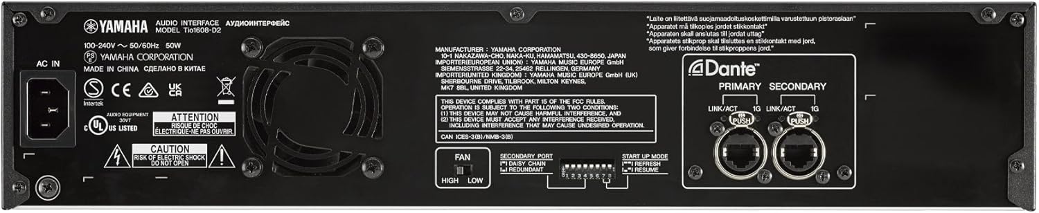 Yamaha Tio1608-D2 Dante-Enabled Stage Box Audio I/O Rack