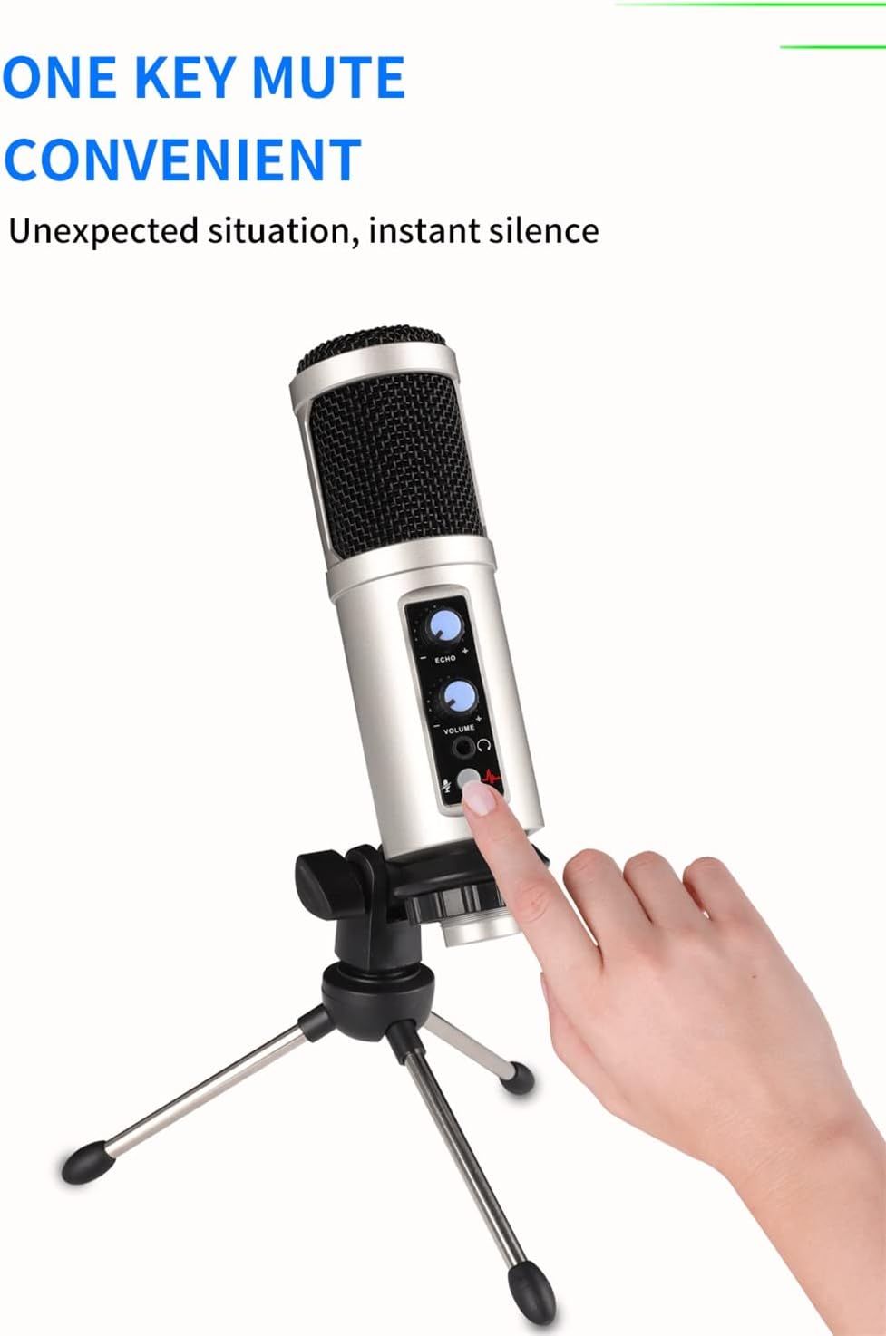 USB Microphone for Recording/Streaming/Games, Professional Microphone for PC/Laptop, Voice Volume Control (A 4.3 * 16.2cm)