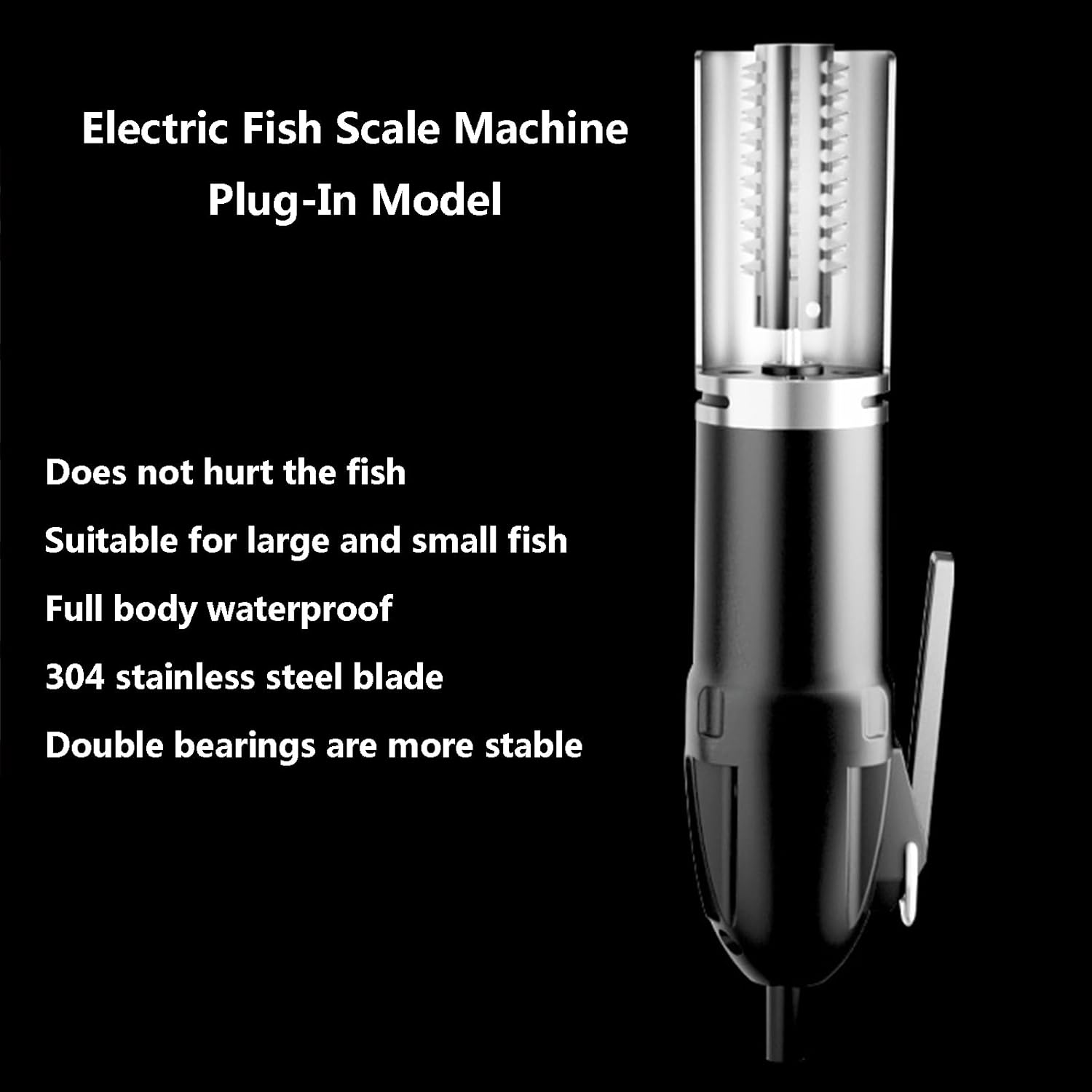 Fish Scaler Remover No Mess Electric Drum Fish Scaler Machine Rechargeable Scale Scraper for Chef And Home Cooks Fish Cleaning Tools for Scraping Fish Scale, Plug-in