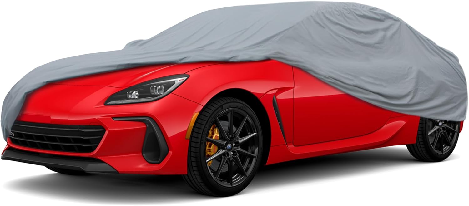 Motor Trend 4-Series Lightweight Car Cover, Fits 2012-2025 Subaru BRZ Toyota GR86 Scion FR-S, Breathable Anti-Moisture Water-Resistant Scratch-Resistant, All-Weather Outdoor & Indoor Use